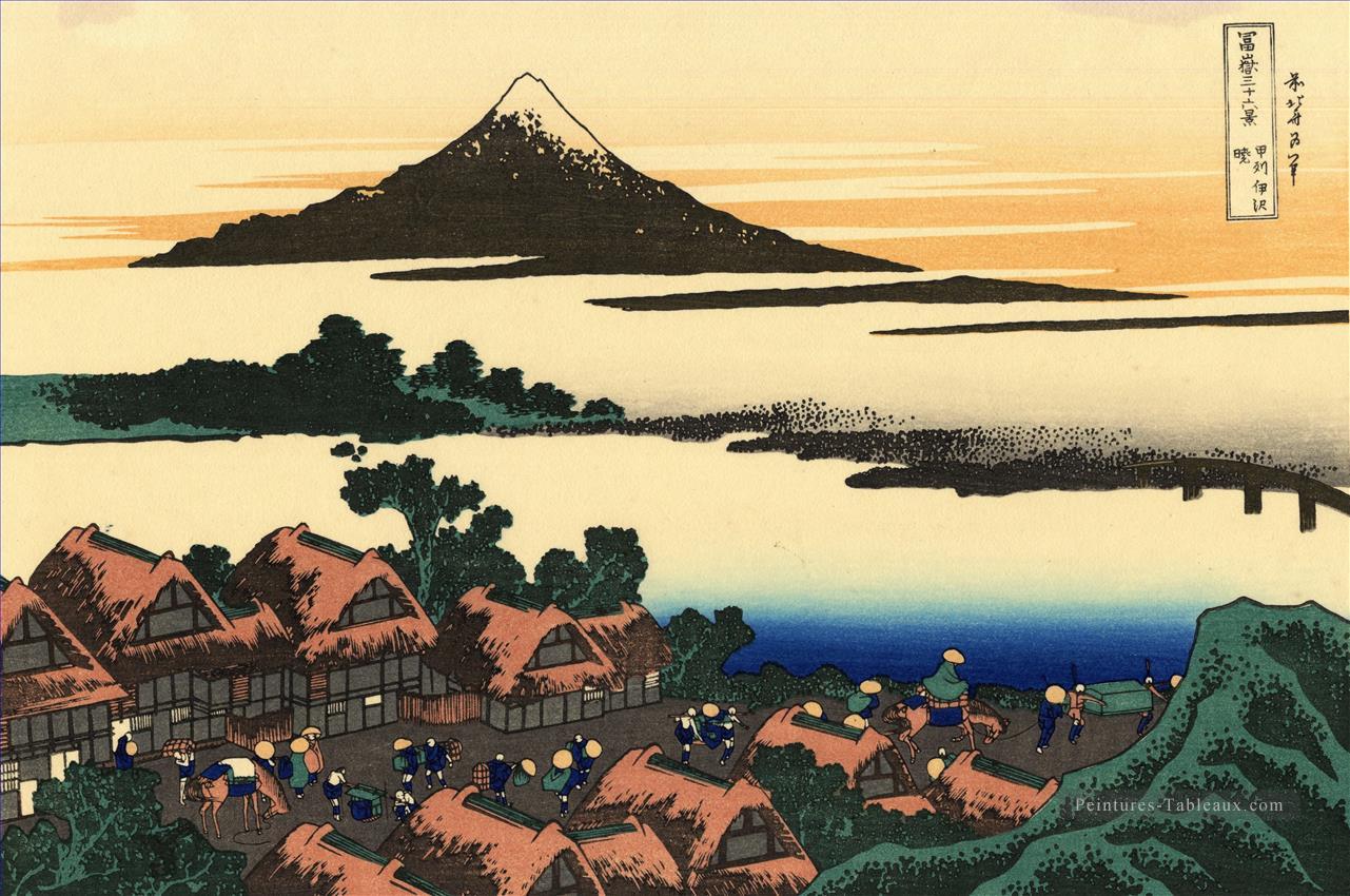 Dawn à Isawa dans la province de Kai Katsushika Hokusai ukiyoe Peintures à l'huile